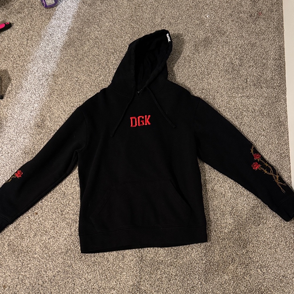 DGK Black Hoodie with Red Details